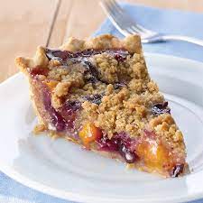 Peach Blueberry Pie With Crumb Topping gambar png
