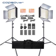 Capsaver 2 In 1 Kit Led Video Light Studio Photo Led Panel Photographic Lighting With Tripod Bag Battery 600 Led 5500k Cri 95 Photographic Lighting Aliexpress