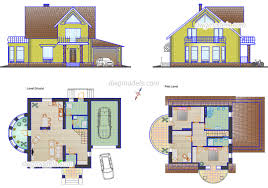 small family house plans cad drawings