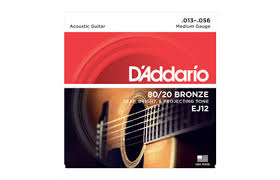 Daddario Ej12 80 20 Bronze Acoustic Guitar Strings Medium