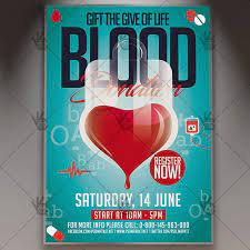 blood donation flyer community psd