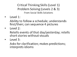 CRITICAL THINKING   LEVEL    Critical thinking is the ability to  conceptualize  analyze  and evaluate information to reach a conclusion 