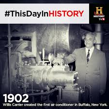 The unit was 7 feet high, 6 feet wide, and 20 feet long! History Thisdayinhistory 1902 Willis Carrier Created The First Air Conditioner In History Facebook
