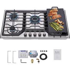 5 burners recessed gas cooktop