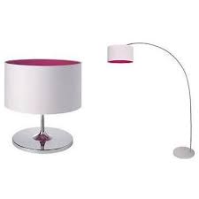 A bit of pretty on a gray day. Sompex Fuchsia Matching Table Floor Lamps Lights Pink White Chro Freedom Homestore