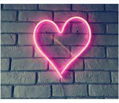 led neon sign heart light wall art