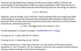 Einstein Won The Nobel Prize In Physics