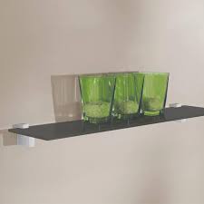 Line Shelf In Black Glass