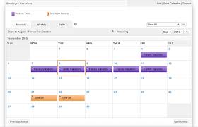 build a vacation calendar with standard