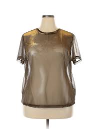 Details About Forever 21 Plus Women Gold Short Sleeve Top 2x Plus
