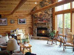 cabin fireplace log homes