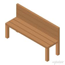 Wood Bench Icon Isometric Of Wood