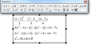 equation editor of ms word