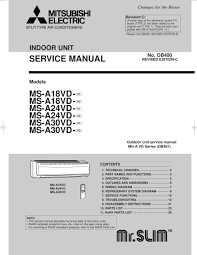 Jefferson isaiah, if you lost your remote control for your mitsubishi ac unit, you can purchase an air conditioner universal remote online or at any home improvement store. Mitsubishi Electric Ms A18vd K1 Service Manual Pdf Download Manualslib