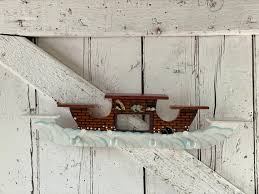 Wooden Wall Shelf Noahs Ark With Hooks