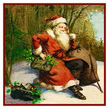 Victorian Father Christmas Santa Claus 208 Counted Cross Stitch Chart Pattern