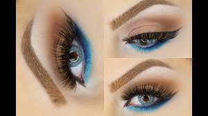 blue dramatic smoky eye tutorial makeup