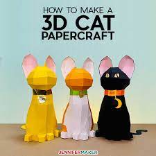 3D Papercraft Cat: Free Animal Papercraft Template & SVG File! - Jennifer  Maker