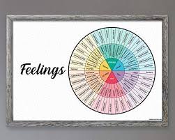 Amazon Com Feelings Wheel Chart Diagram Poster Horizontal
