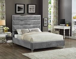 Sofia Bed Frame Grey Velvet With