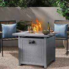 Square Steel Metal Gas Fire Pit Table