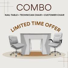 combo nail table technician chair