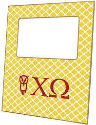 F8141 Chi Omega Greek Letters Picture Frame Chelsea With Owl
