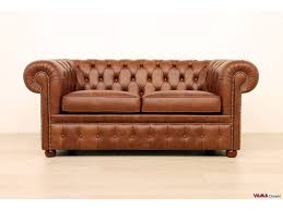 2 seater tufted leather sofa