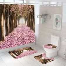 Fl Shower Curtain Bathroom Rug Set