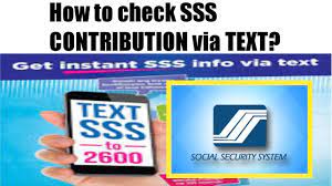 how to check sss contribution via text
