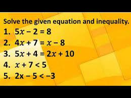 Solve The Given Equation And Inequality