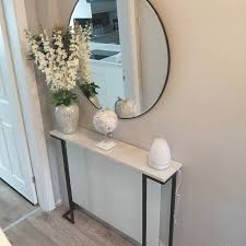 Console Table Marble Effect Top In A
