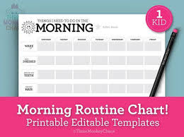 1 Kid Morning Routine Chart Reward Chart Chore Chart