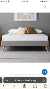 cal bed frame king size and light grey