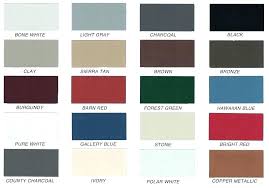 Metal Roof Colors Color Options Standard Wall Trim And
