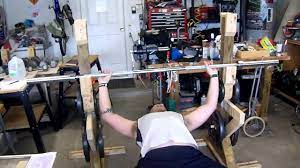 homemade bench press and squat rack
