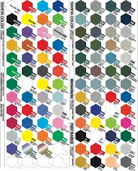 tamiya paint colour charts enamel