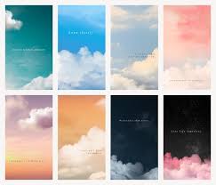 Clouds Vector Mobile Wallpaper Template