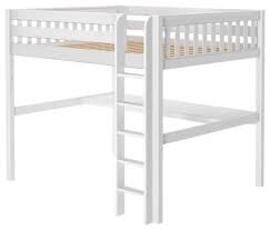 lily white queen loft bed with desk