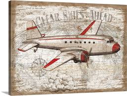 Vintage Travel Airplane Wall Art