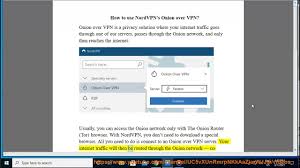 Nord vpn is one of the old players in the vpn world and its windows application is considered amongst the best in the pc world. How To Use Nordvpn S Onion Over Vpn Youtube