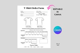 shirt order form template edit in canva