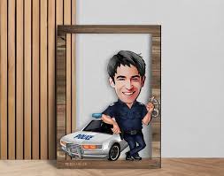 Personalized 3d Wooden Cartooned Police