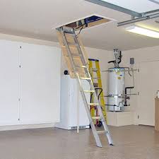 universal aluminum attic ladder 375 lb