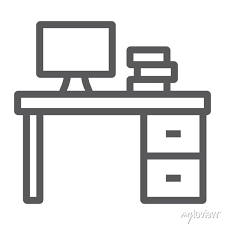 Desk Line Icon Furniture And Office