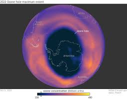 antarctic ozone hole slightly smaller