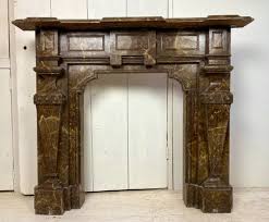 Antique Wooden Fireplace Mantle 1900s