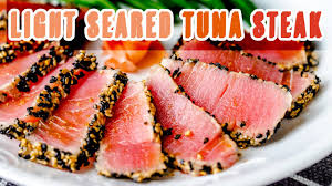 light seared tuna steak with ginger soy