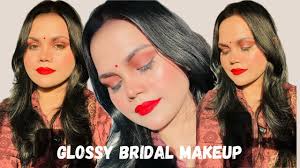 glossy bridal makeup look shreyeah