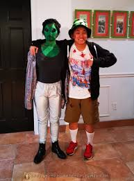 fun couple costume alien and tourist